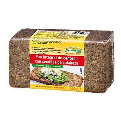 Pan integral de centeno con pipas de calabaza
